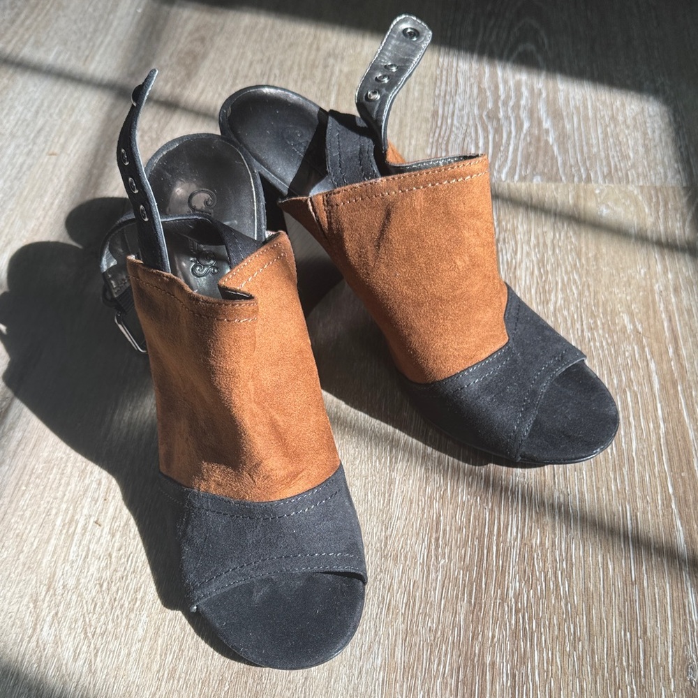 Carlos by Carlos Santana Suede & Leather Block Heel Sandals